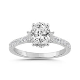 14K WHITE GOLD 1 1/2CT ROUND/OVAL/BAGUETTE DIAMOND LADIES RING